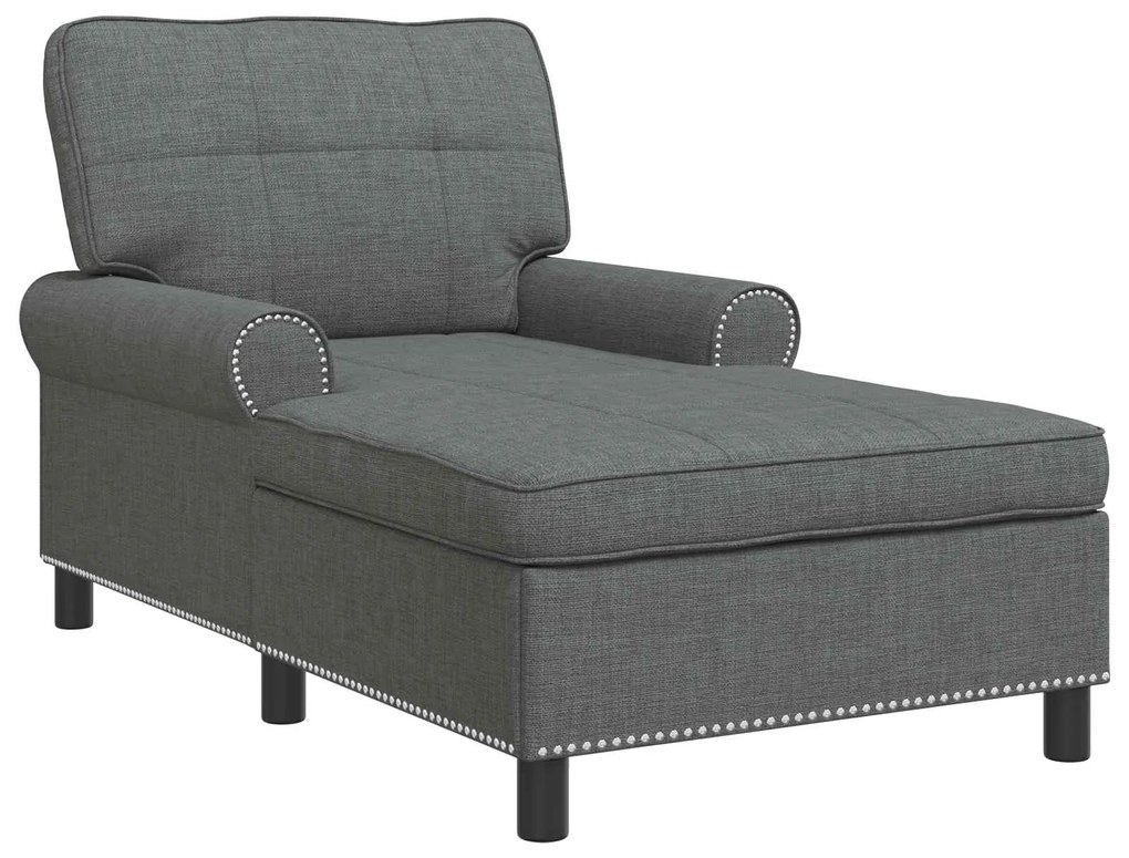 vidaXL Χαλάρωση με μαξιλάρι Σκούρο Γκρι 91 x 157 x 91 εκ. ύφασμα