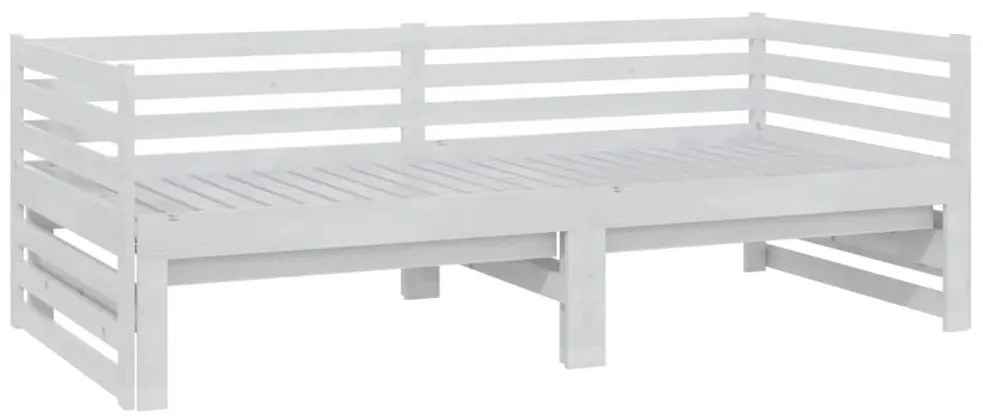 vidaXL Καναπές Κρεβάτι Λευκός 2 x (90 x 200) εκ. από Μασίφ Ξύλο Πεύκου