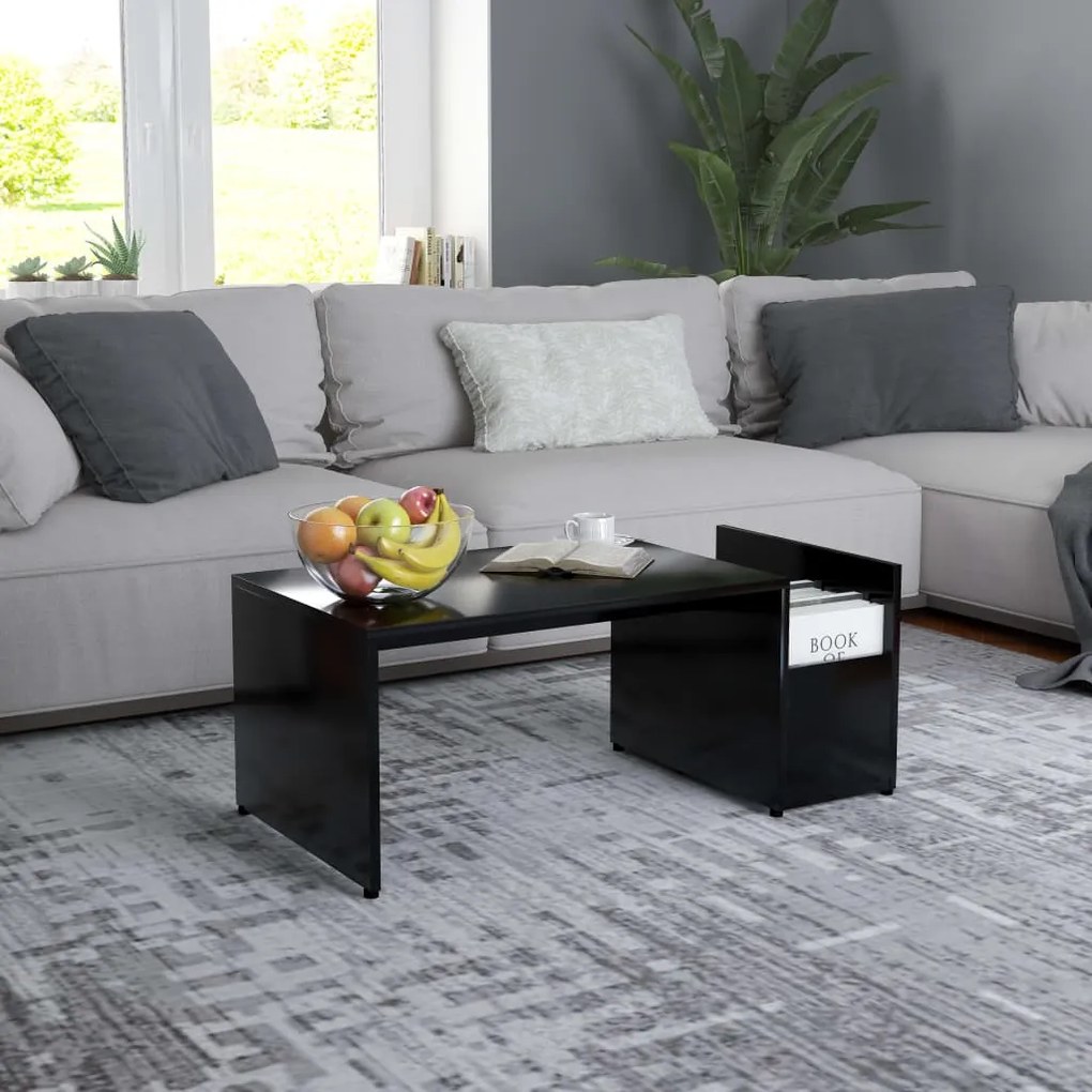 vidaXL Τραπεζάκι Σαλονιού Μαύρο 90 x 45 x 35 εκ. από Μοριοσανίδα