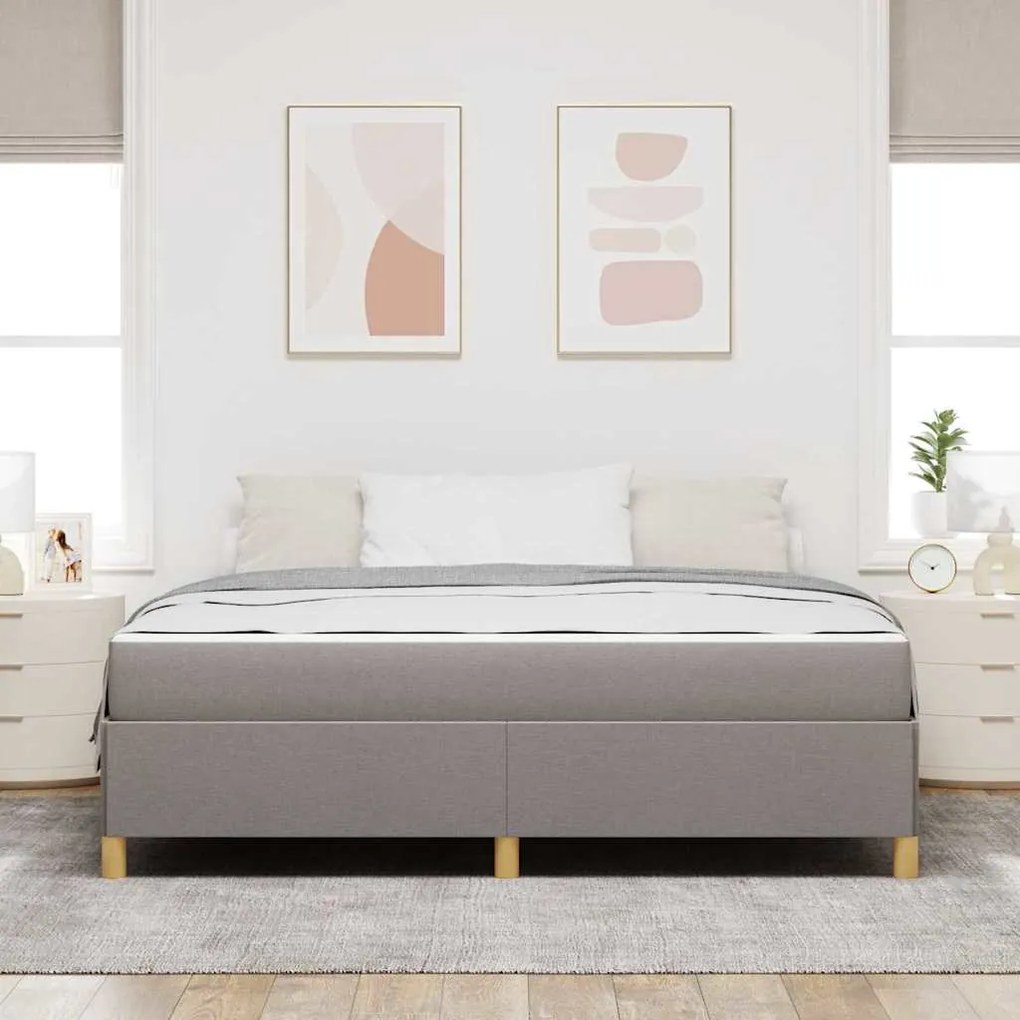 vidaXL Κρεβάτι με ελατήρια Ταμπά και Λευκό 180 x 200 cm ύφασμα