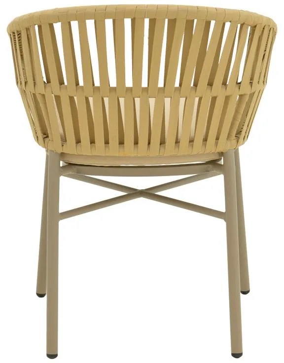 Καρέκλα - Πολυθρόνα Frama αλουμινίου-pe σχοινί στοιβαζόμενη σε καφε απόχρωση και μαξιλάρι 57x60x78 εκ. 57x60x78 εκ.