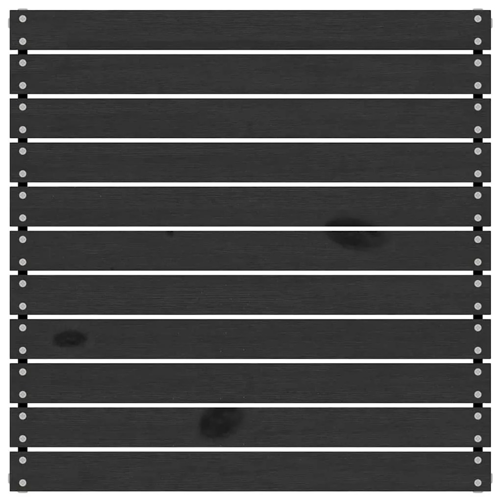 vidaXL Υποπόδιο Κήπου Μαύρο από Μασίφ Ξύλο Πεύκου