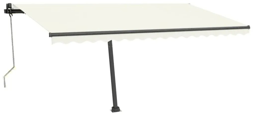 vidaXL Τέντα Αυτόματη με LED &amp; Αισθητήρα Ανέμου Κρεμ 400x350 εκ.