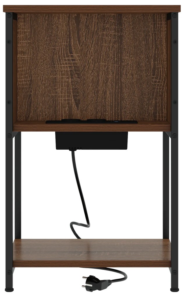 vidaXL Κομοδίνο 2 pcs Καφέ δρυς 38 x 31 x 61 εκ Επεξεργασμένο ξύλο