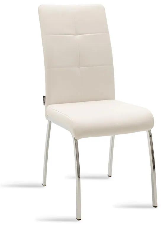 029-000070 Καρέκλα Ariadne pakoworld PU λευκό-πόδι χρωμίου 43,0x63,0x96,0εκ METAL - PU WHITE - CHROME, 1 Τεμάχιο