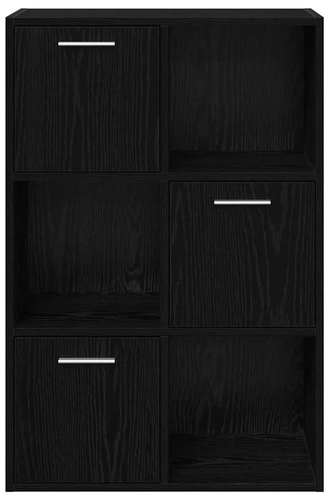 vidaXL Ραφιέρα με Ντουλάπια Μαύρη 60 x 29,5 x 90 εκ. από Επεξ. Ξύλο