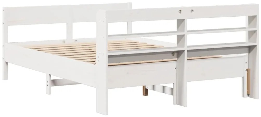 vidaXL Σκελετός Κρεβ. Χωρίς Στρώμα Λευκό 140x200 εκ Μασίφ Πεύκο