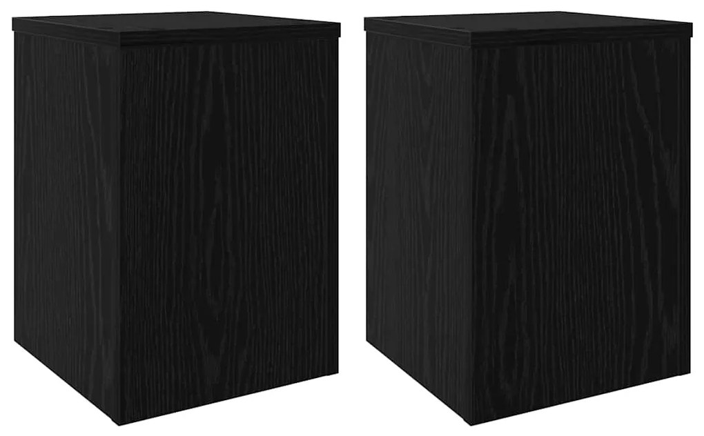 vidaXL Βάση φυτών 2 pcs Μαύρη δρυς 25 x 25 x 35 cm Επεξεργασμένο ξύλο