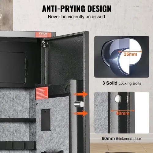 VEVOR 7-8 Rifles Gun Safe, Rifle Safe with Digital Keypad &amp; Lock, Gun Storage Cabinet for Shotguns with Built-in Storage Locker, Removable Storage Shelf for Home Long Gun and Pistols