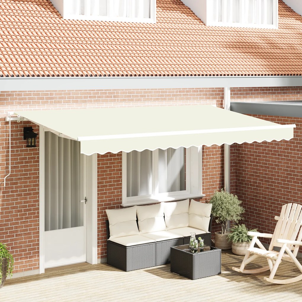 vidaXL Σκηνίτσα Αναδιπλούμενη Κρεμ 350 x 200 cm Πολυεστέρας, Αλουμίνιο