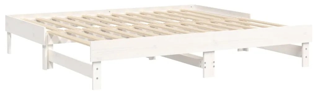 vidaXL Καναπές Κρεβάτι Συρόμενος Λευκός 2x(75x190) εκ. από Μασίφ Πεύκο