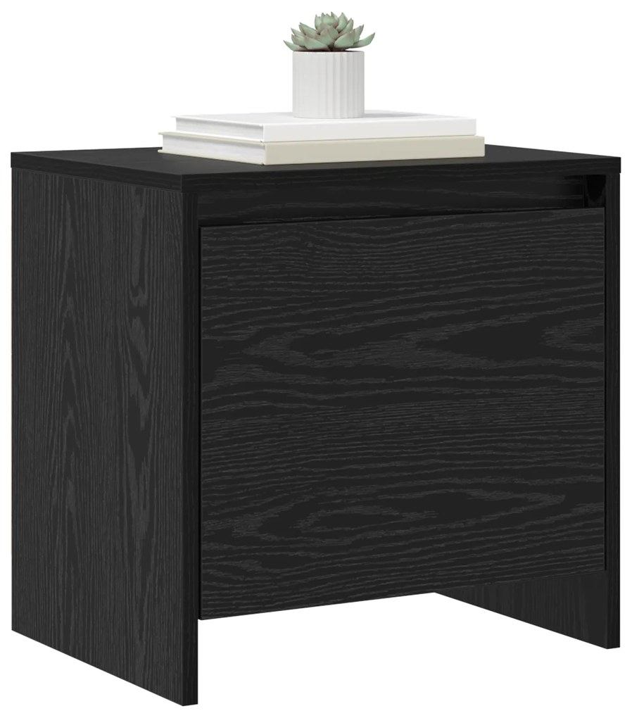 vidaXL Κομοδίνο Μαύρη δρυς 45 x 34 x 44.5 εκ Επεξεργασμένο ξύλο