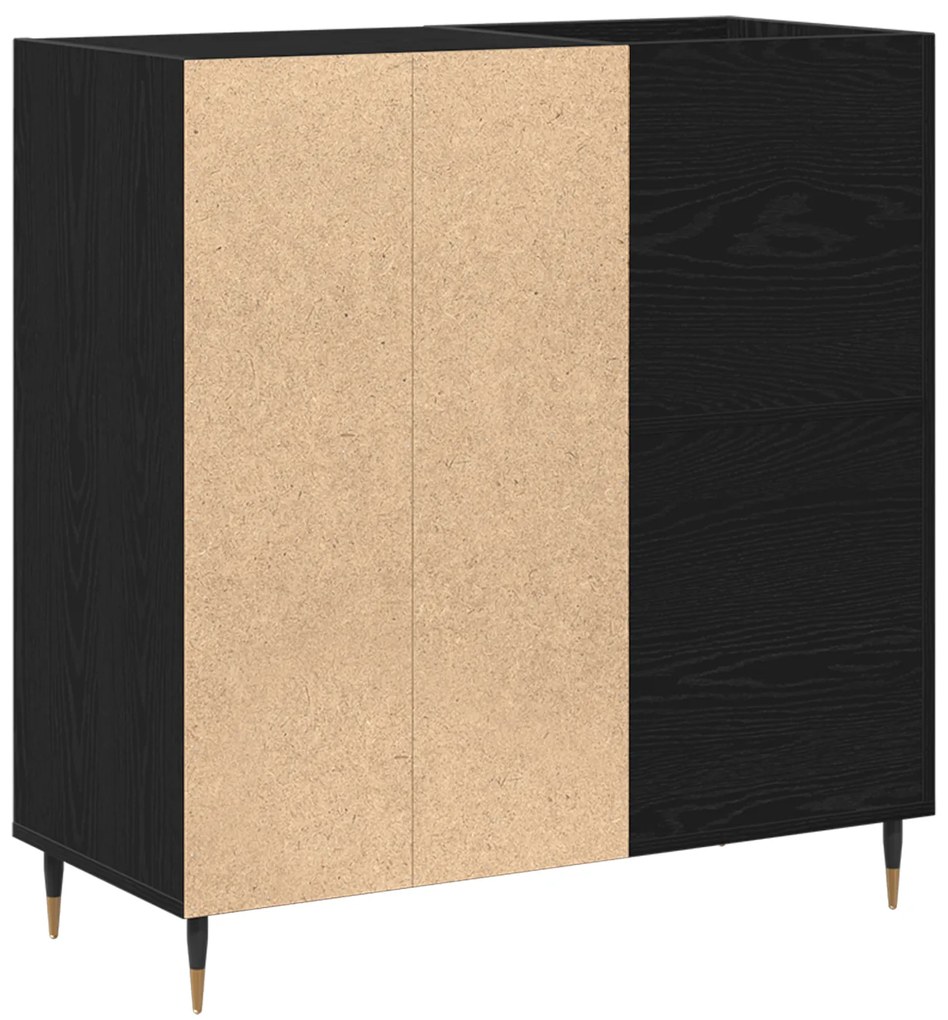 vidaXL Ντουλάπι Δισκογραφίας Μαύρη Δρυς 84,5x38x89 εκ Επεξεργασμένο Ξύλο
