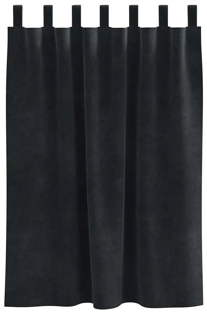 vidaXL Κουρτίνες με κουρτίνες 2 pcs Μαύρο 140 x 140 cm Βελούδο
