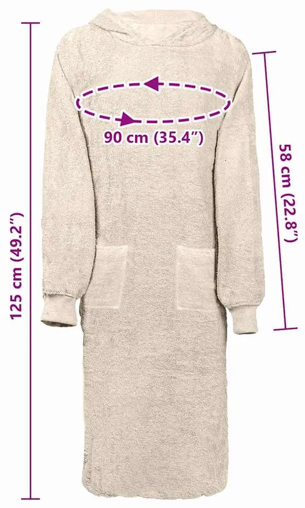 vidaXL Φούτερ-κουβέρτα KINN Κρεμ XL Βαμβάκι