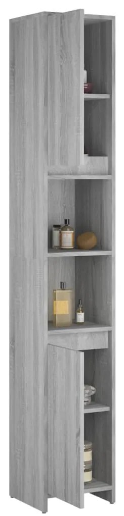 vidaXL Ντουλάπι Μπάνιου Γκρι Sonoma 30x30x183,5 εκ. Επεξεργασμένο Ξύλο