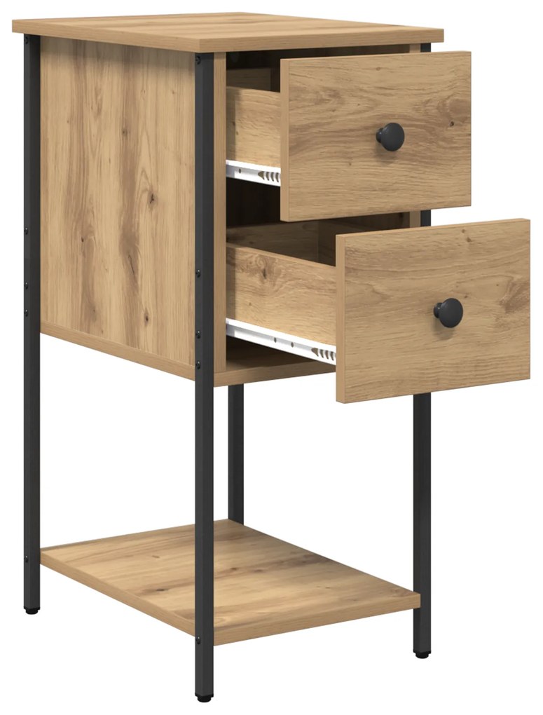 vidaXL Κομοδίνο με συρτάρι 2 pcs artisan δρυς 32 x 42 x 70 εκ