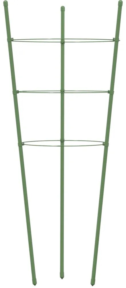 vidaXL Στηρίγματα Φυτών Κήπου 3 Δακτύλιοι 5 τεμ. Πράσινα 45 εκ. Ατσάλι