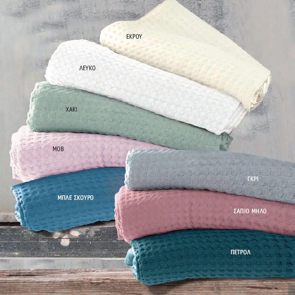 Κουβέρτα Πικέ Lexy Petrol Ρυθμός Queen Size 230x250cm 100% Βαμβάκι