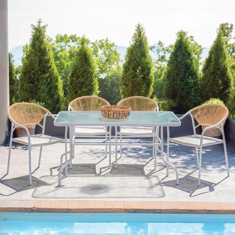 Καρέκλα FL2100 Fylliana Μεταλλική Λευκή 55x61x85 εκ. 55x61x85 εκ.