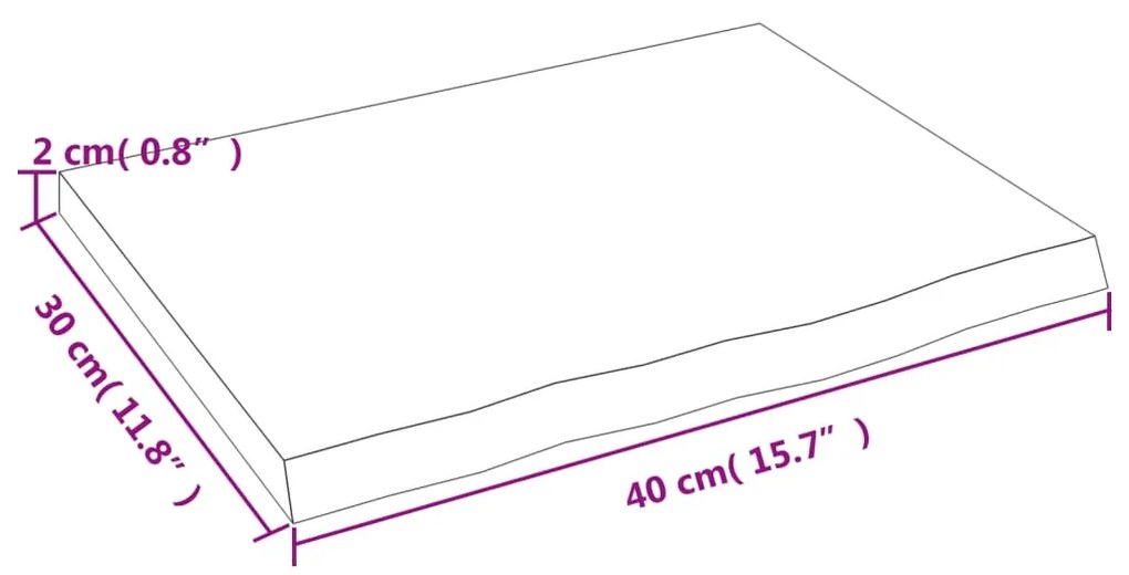 Ράφι Τοίχου 40 x 30 x 2 εκ. από Ακατέργαστο Μασίφ Ξύλο Δρυός 363506