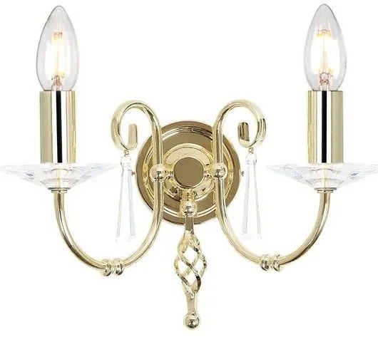 Απλίκα Φωτιστικό Τοίχου 2xE14  Κρύσταλλο Κ9  Aegean Elstead Lighting-AG2-POL-BRASS-Ορείχαλκος AG2-POL-BRASS
