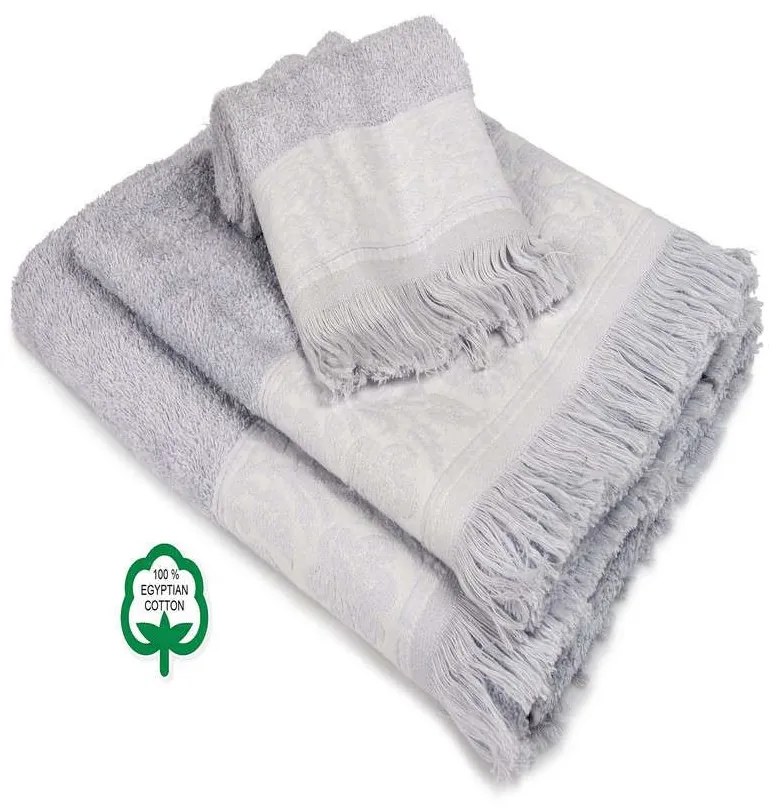 Πετσέτες Σετ 3Τμχ Νέμεσις 14 Grey DimCol Towels Set 70x140cm 100% Βαμβάκι