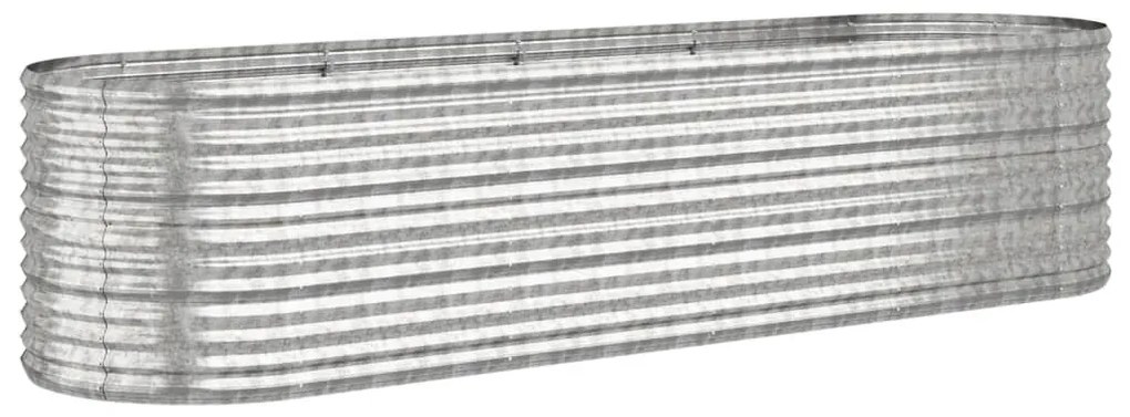 vidaXL Ζαρντινιέρα Ασημί 296x80x68 εκ. Γαλβανισμένος χάλυβας