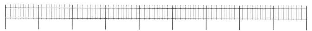 vidaXL Κάγκελα Περίφραξης με Λόγχες Μαύρα 15,3 x 0,8 μ. από Χάλυβα