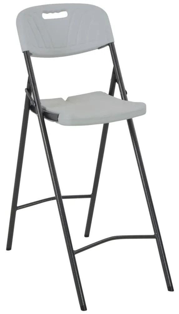 vidaXL Καρέκλες Μπαρ Πτυσσόμενες 2 τεμ. Λευκές από HDPE / Ατσάλι