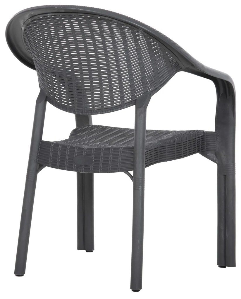 ΠΟΛΥΘΡΟΝΑ ΠΟΛΥΠΡΟΠΥΛΕΝΙΟΥ FETT  BAMBOO LOOK-ΑΝΘΡΑΚΙ 63x59x81Υεκ. 63x59x81 εκ.