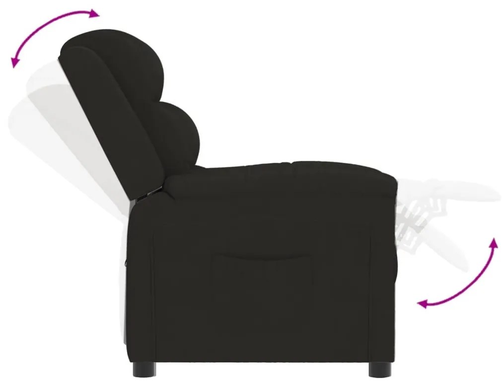 Καρέκλα Γραφείου Ανακλινόμενη Μαύρη Βελούδινη - Μαύρο