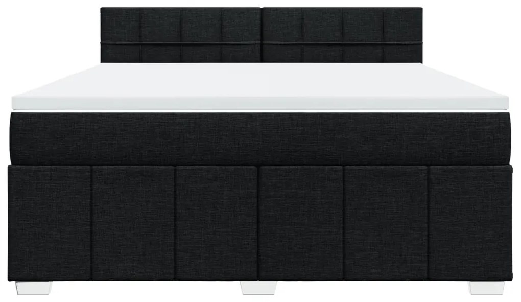 vidaXL Κρεβάτι Boxspring με Στρώμα Μαύρο 180x200 εκ. Υφασμάτινο