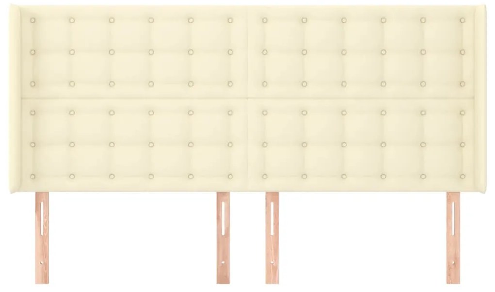 vidaXL Κεφαλάρι με Πτερύγια Κρεμ 183x16x118/128 εκ. Συνθετικό Δέρμα