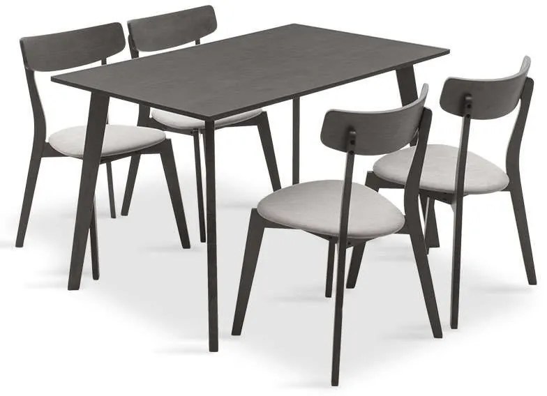 Τραπεζαρία Benson - Toto Σετ 5τμχ 200-000187 120x75x75cm Rustic Grey 4 Θέσεων