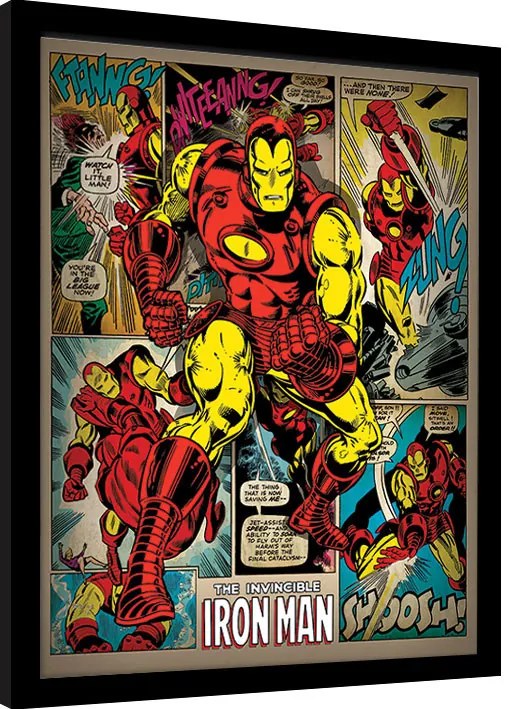 Κορνιζαρισμένη αφίσα Iron Man - Retro