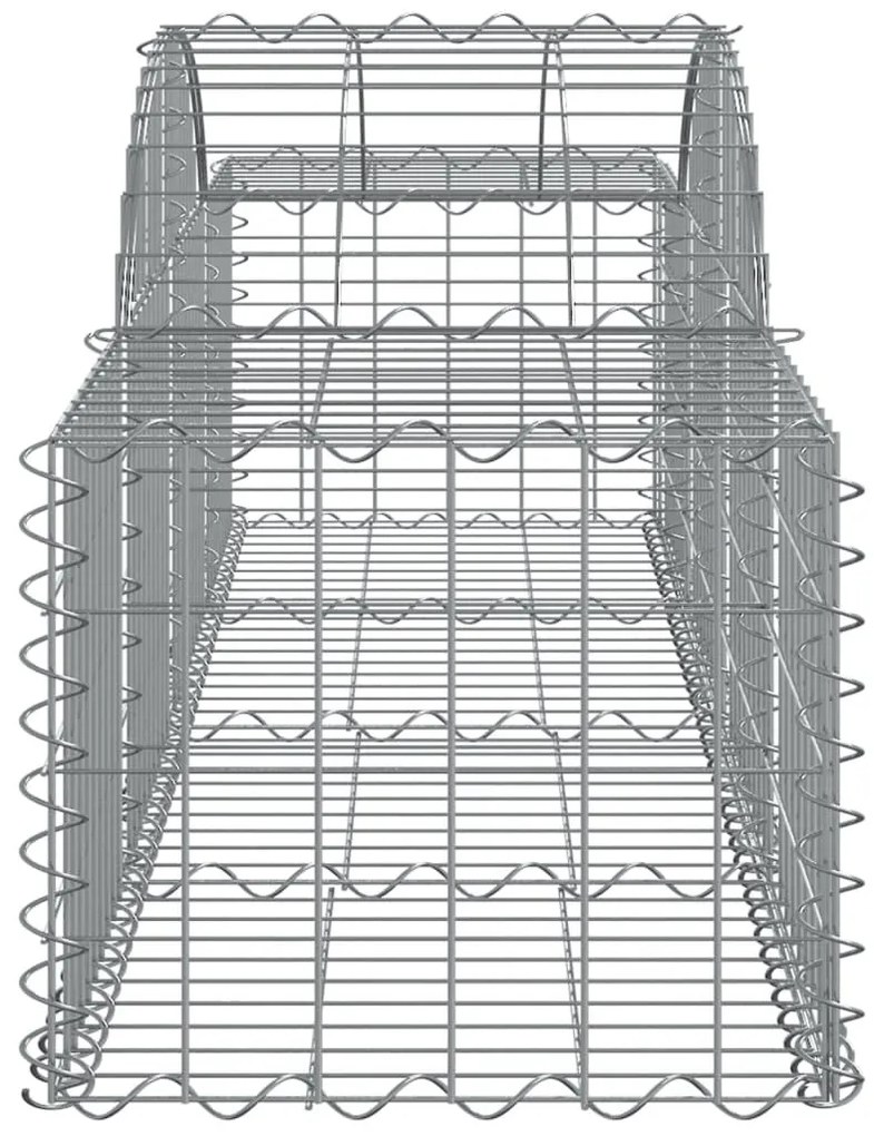 Συρματοκιβώτια Τοξωτά 6 τεμ. 200x50x40/60 εκ. Γαλβαν. Ατσάλι - Ασήμι