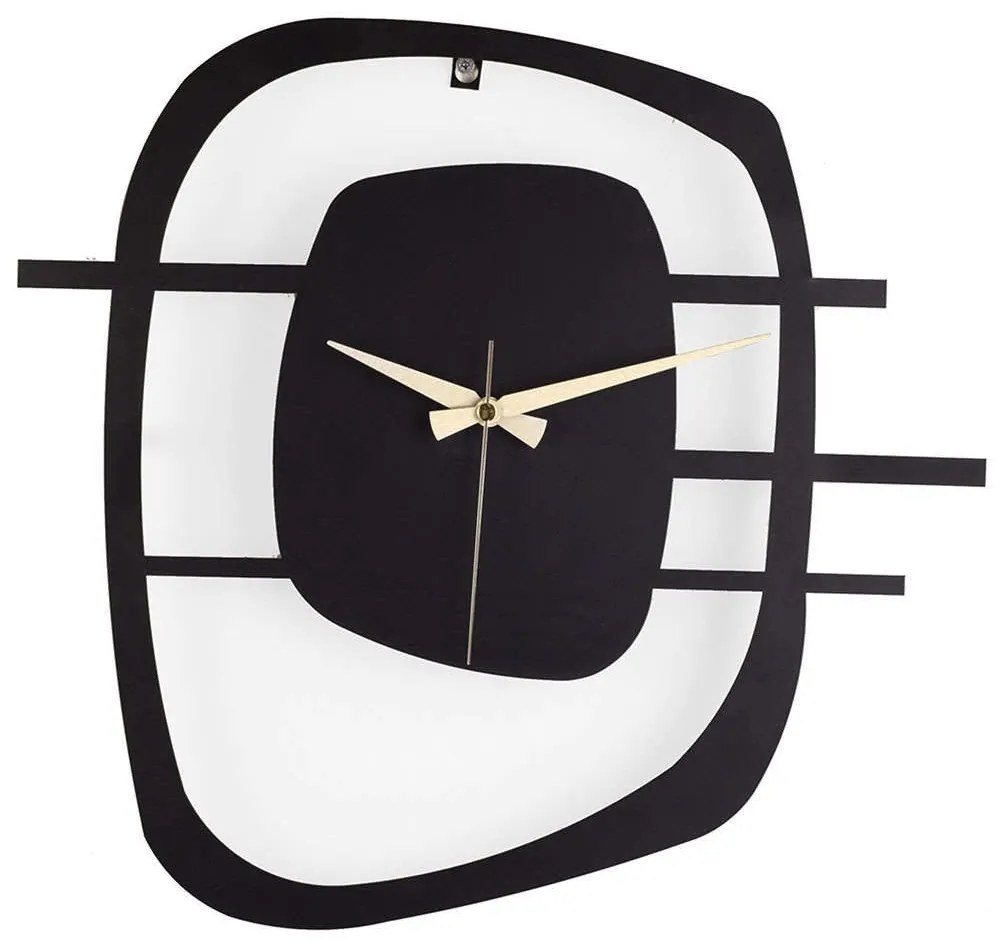 Ρολόι Τοίχου New Maceira 902LMN1118 50x50cm Black-Gold Wallity Metal