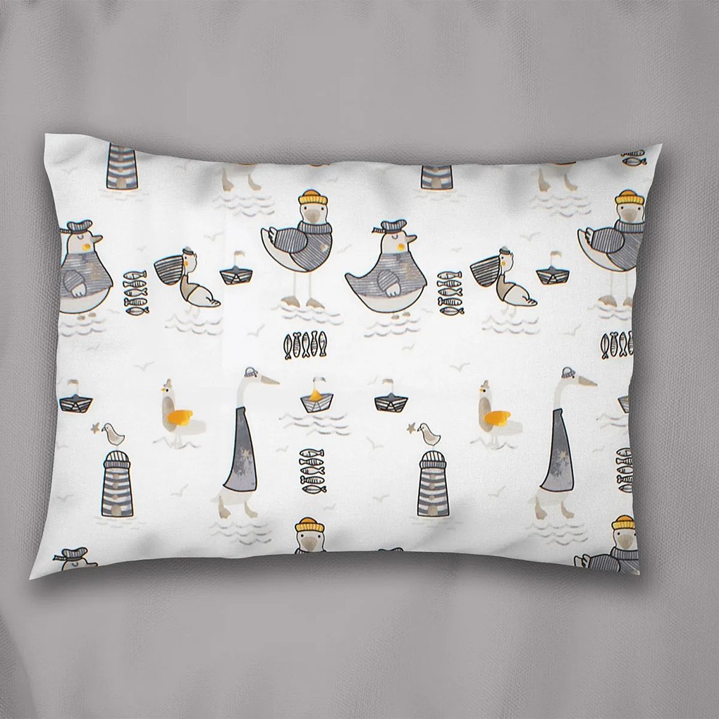 Βρεφική Μαξιλαροθήκη (35x45) Dimcol Seabirds 578 White - Grey