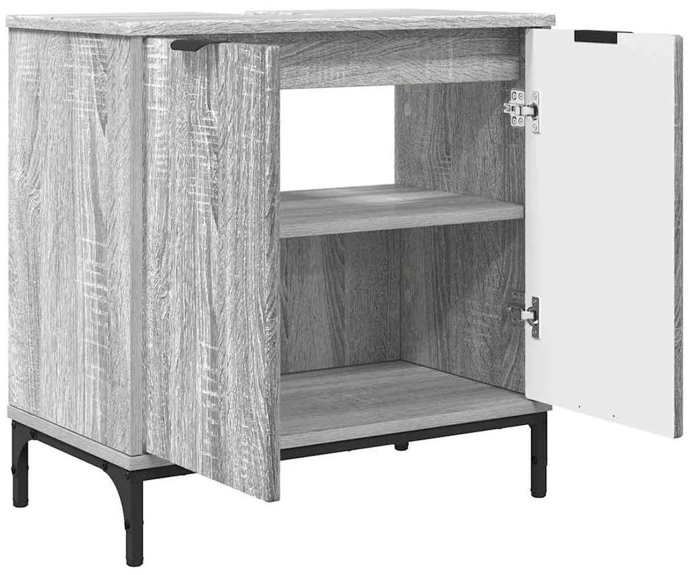 vidaXL Σετ Επίπλων Μπάνιου με ράφι 2 pcs Γκρι sonoma 39.5 x 36 x 88 εκ