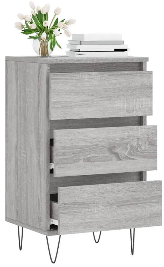 vidaXL Συρταριέρα Γκρι Sonoma 40 x 35 x 70 εκ. από Επεξεργασμένο Ξύλο