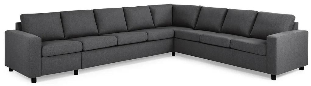Γωνιακός Καναπές Scandinavian Choice C158, Σκούρο γκρι, Μαύρο, 345x285x86cm, Πόδια: Πλαστική ύλη | Epipla1.gr
