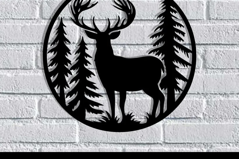 Intra απο ξύλο plywood  Χρώμα wenge 3mm-4mm πάχος - Deer Metal Art Wall Art Δίασταση 40x50 cm INTRAFABR-121900274