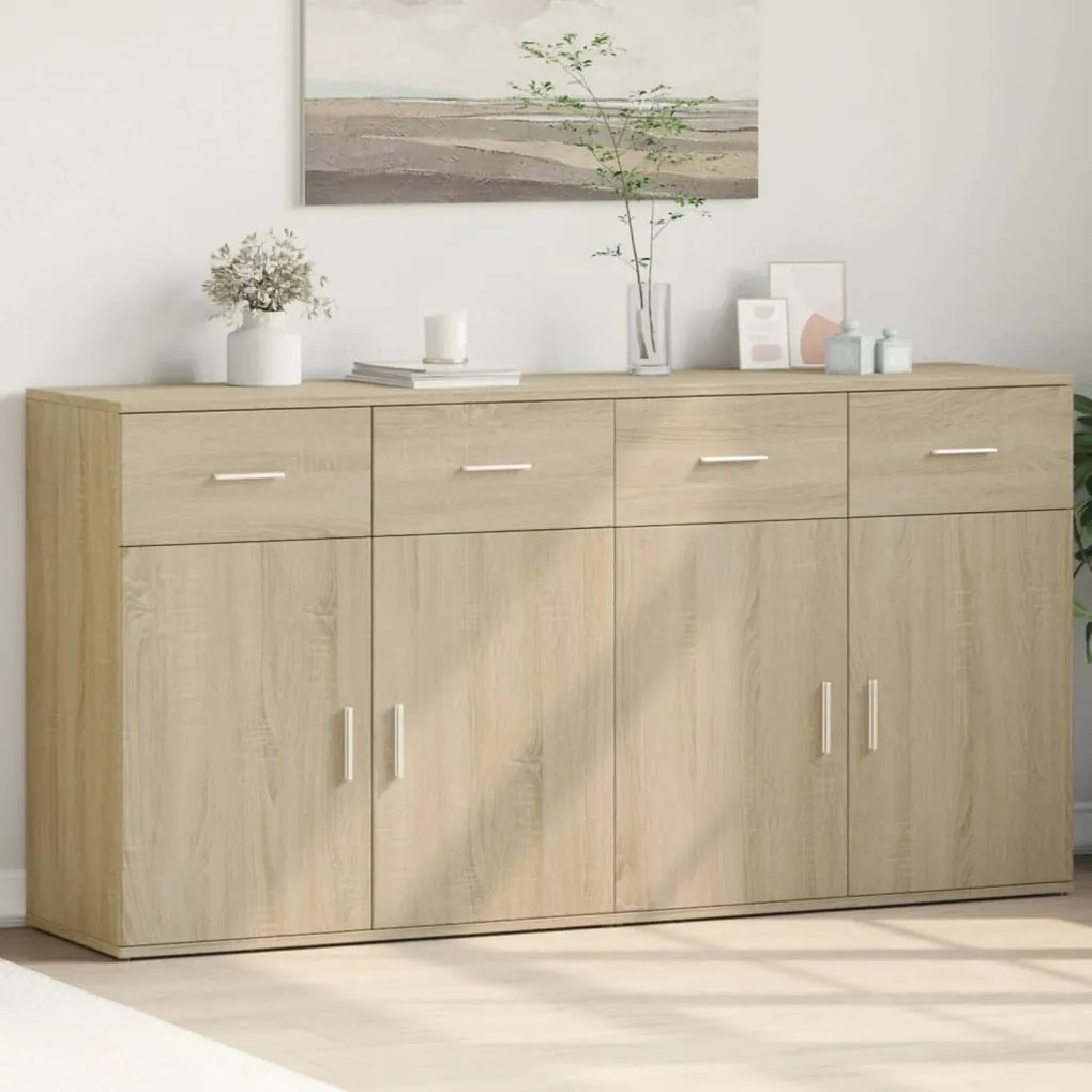 vidaXL Βοηθητικά Ντουλάπια 2 Τεμ. Sonoma Δρυς 79x38x80εκ. Επεξ. Ξύλο