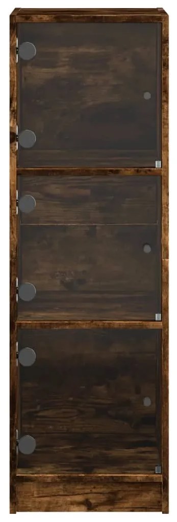 vidaXL Ντουλάπι Καπνιστή Δρυς 35x37x109 εκ. με Γυάλινες Πόρτες