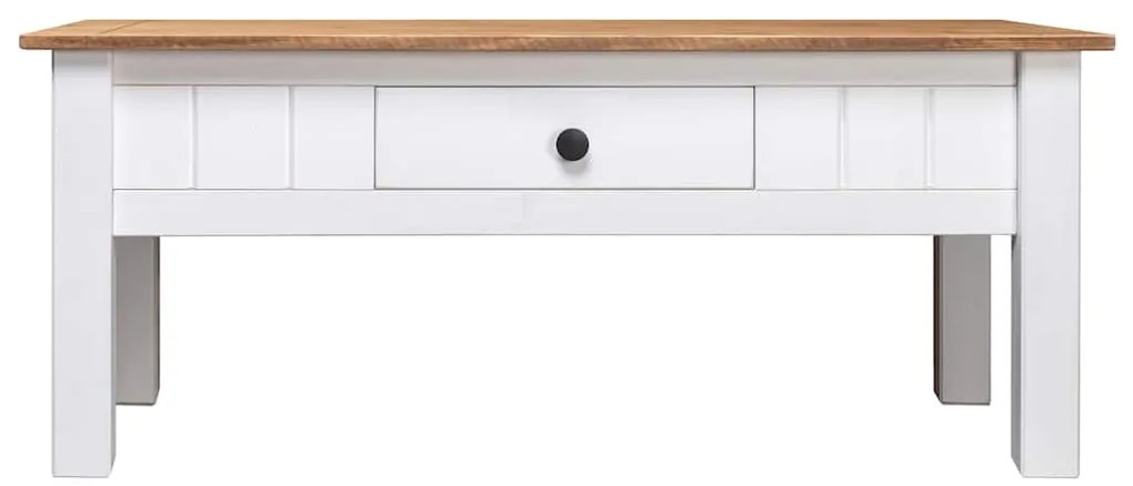 vidaXL Τραπεζάκι Σαλονιού Λευκό 100x60x45 εκ. Μασίφ Πεύκο Σειρά Panama