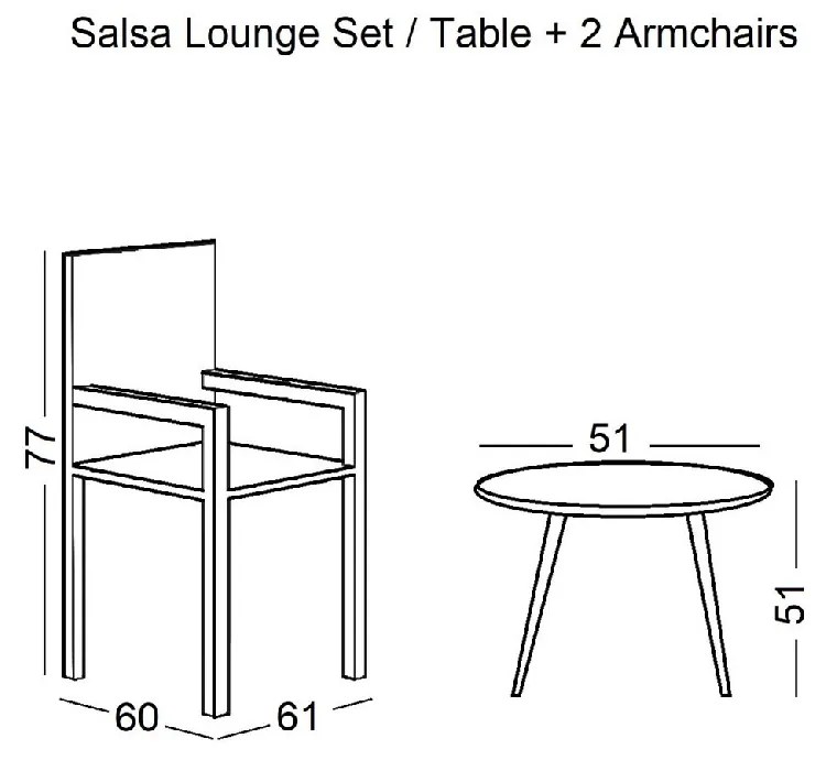 SALSA LOUNGE SET ΚΑΘΙΣΤΙΚΟ ΜΕΤΑΛΛΟ ΜΑΥΡΟ - ΓΥΑΛΙ - WICKER ΦΥΣΙΚΟ: ΤΡΑΠΕΖΑΚΙ+2 ΠΟΛΥΘΡΟΝΕΣ