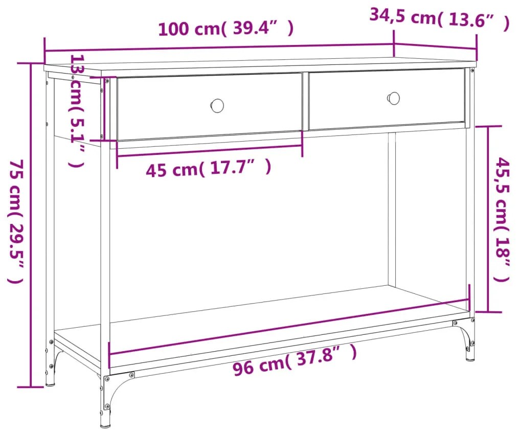 ΤΡΑΠΕΖΙ ΚΟΝΣΟΛΑ ΚΑΦΕ ΔΡΥΣ 100X34,5X75 ΕΚ. ΕΠΕΞΕΡΓΑΣΜΕΝΟ ΞΥΛΟ 834174