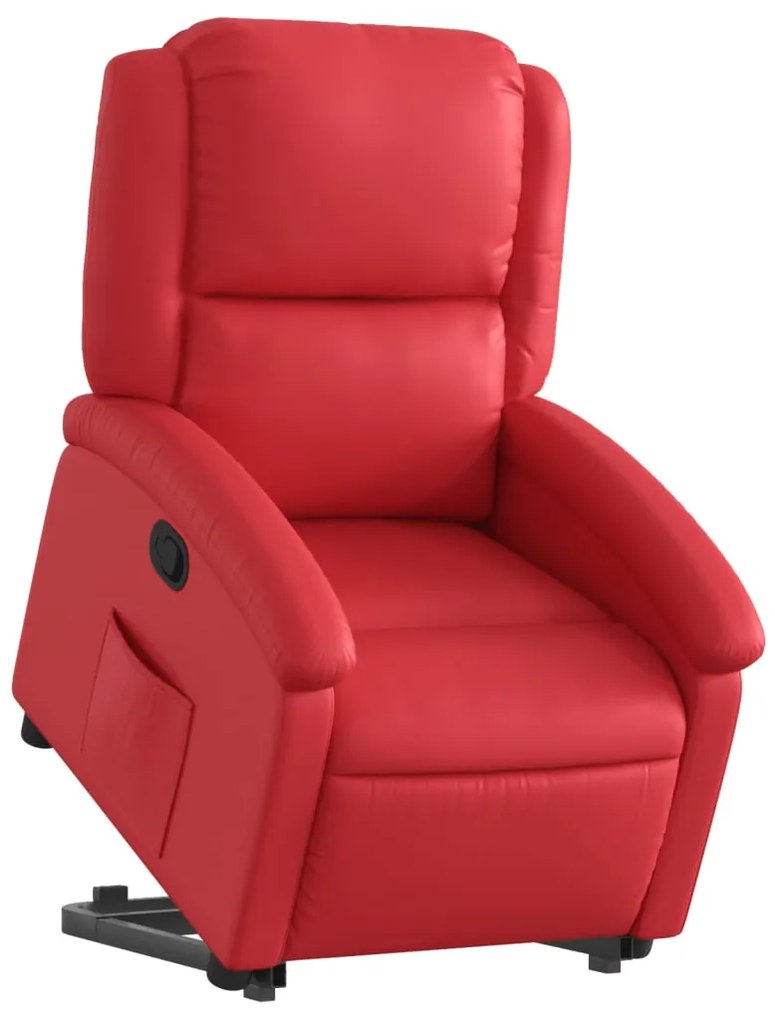 vidaXL Πολυθρόνα Ανακλινόμενη με Ανύψωση Κόκκινη από Συνθετικό Δέρμα