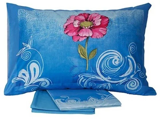 Σετ Σεντόνια Cotton Feelings εμπριμέ 947 Blue Μονό (160x260)